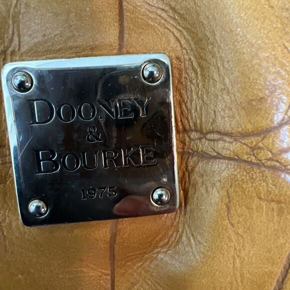 Dooney & Bourke Nile Shoulder Hobo Bag Vintage Yellow Croc Embossed Leather - Picture 13 of 16